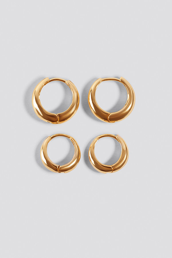 NA-KD Accessories smycke Short Hoop Earrings (2-Pack) guld