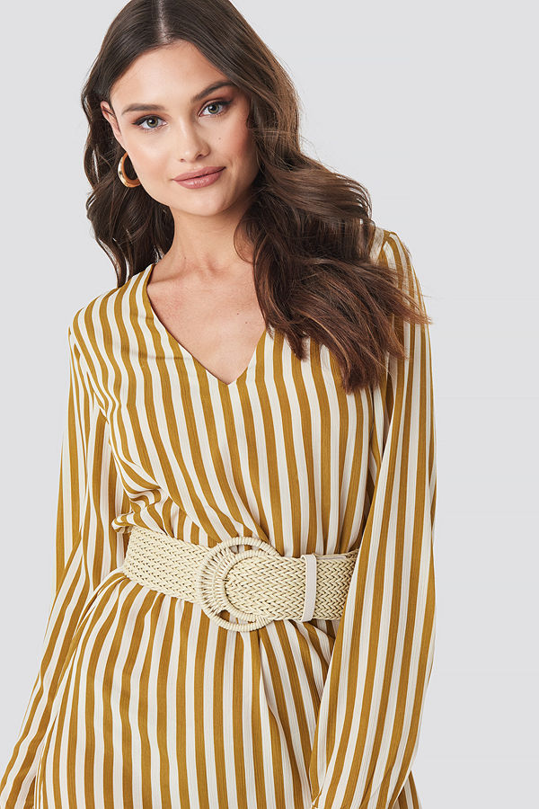 Mango Mimbre Belt beige