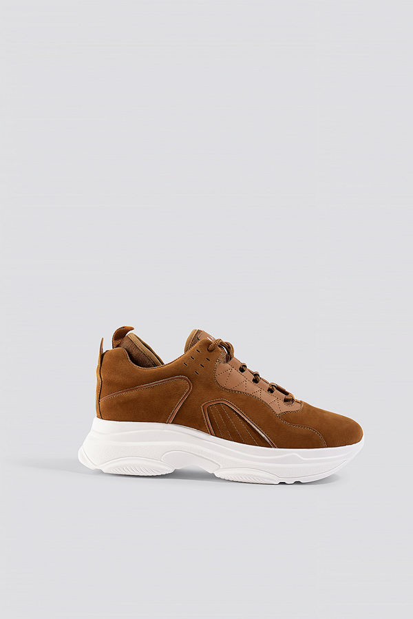 NA-KD Shoes Sporty Faux Suede Sneakers brun