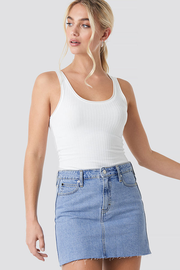Calvin Klein Mid Rise Skirt blå