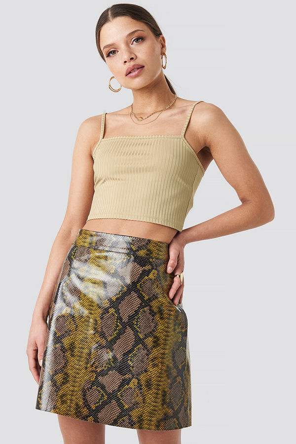NA-KD Trend Snake Printed A Line Mini Skirt multicolor