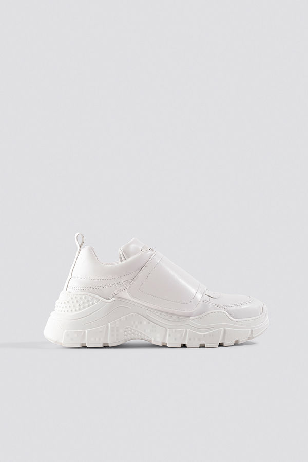 NA-KD Shoes Big Velcro Chunky Trainers vit