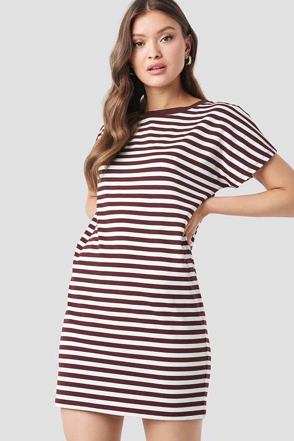 NA-KD Striped Oversized T-shirt Dress multicolor
