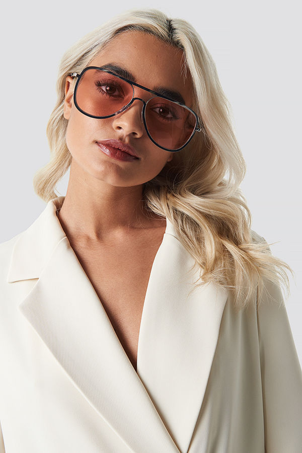 NA-KD Accessories Metal Frame Pilot Sunglasses rosa