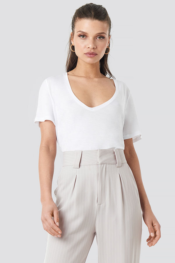 NA-KD Basic 2-Pack V-Neck Tee svart vit