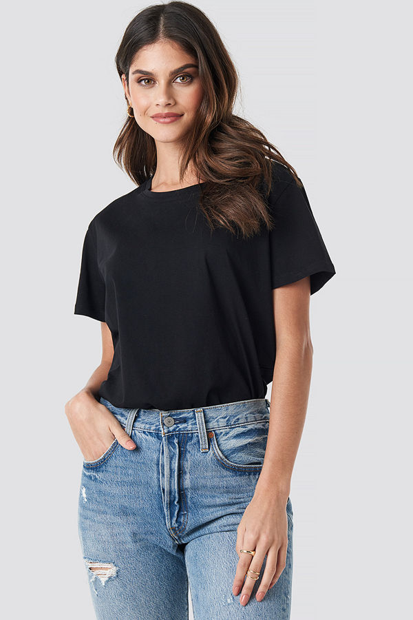 NA-KD Basic 2-Pack Oversized Tee svart vit