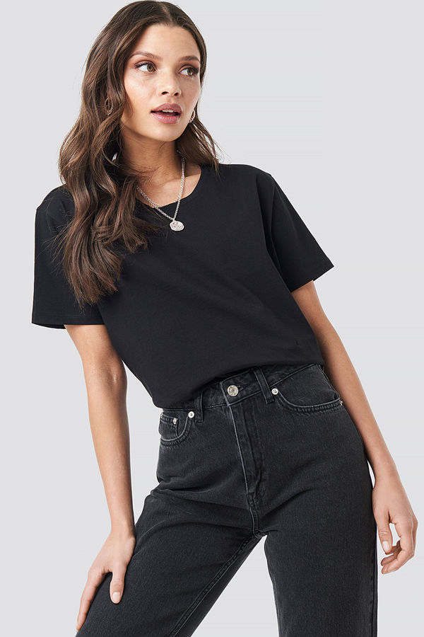 NA-KD Basic 2-Pack Oversized Tee svart grå