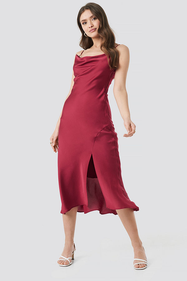 Trendyol Thin Strap Midi Dress röd