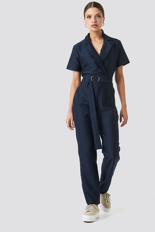 Trendyol Belted Jumpsuit blå