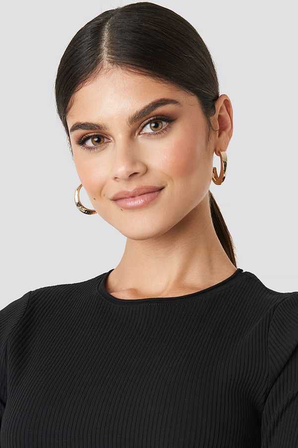 NA-KD Accessories smycke Hammered Uneven Chunky Hoops guld
