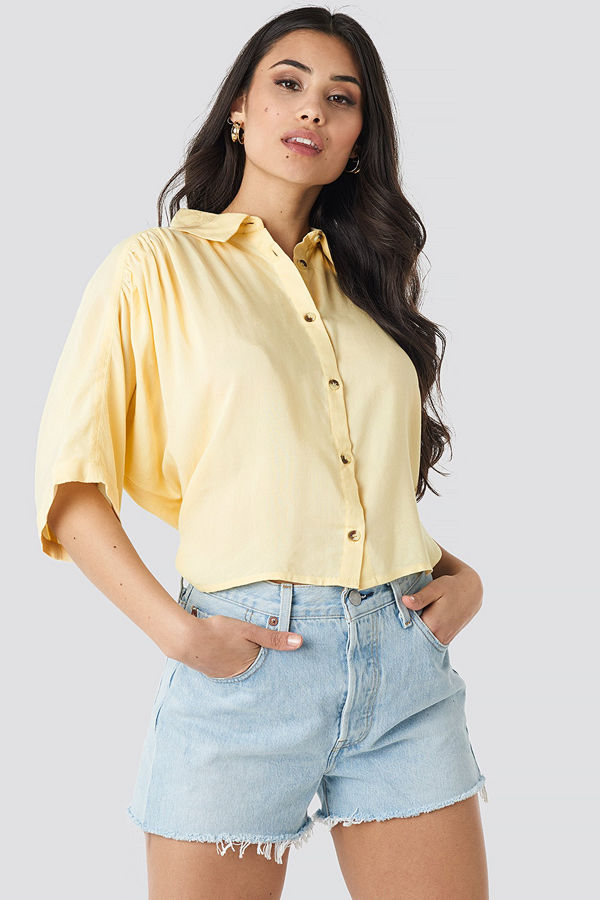 NA-KD Short Sleeve Shirt gul