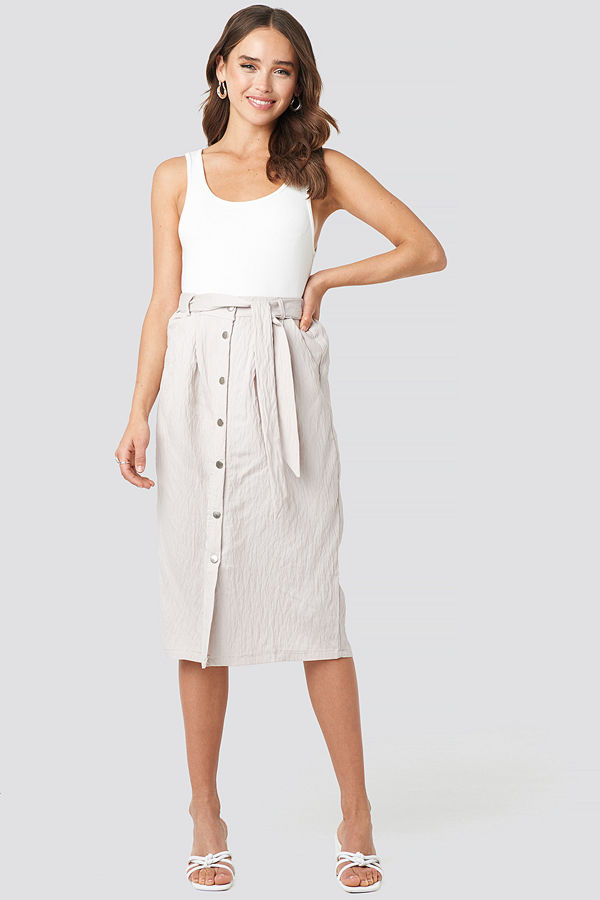 Trendyol Tulum Midi Skirt beige