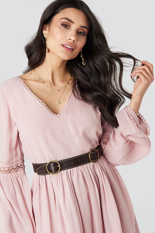 Luisa Lion x NA-KD Double Ring Belt brun