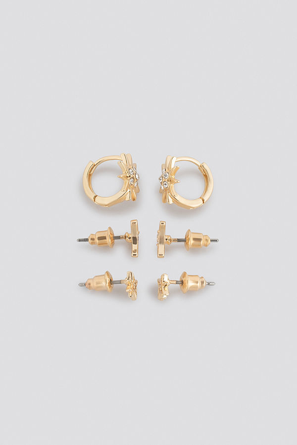 NA-KD Accessories smycke Star And Moon Stud Set guld