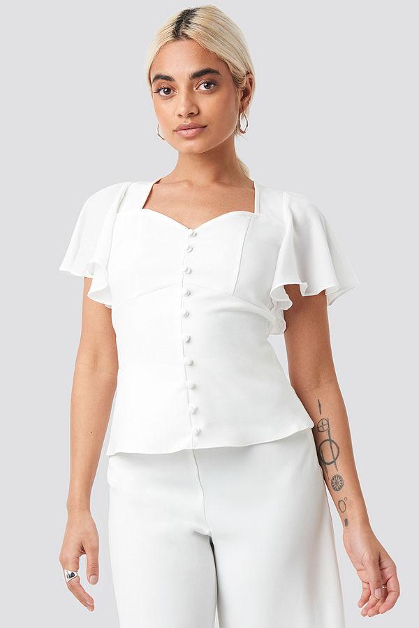Trendyol Yol Sleeve Detailed Blouse vit