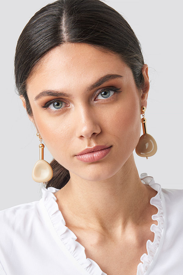 NA-KD Accessories smycke Nude Stone Drop Earrings nude