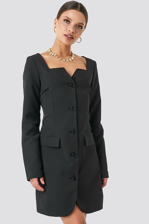NA-KD Trend Fitted Blazer Dress svart