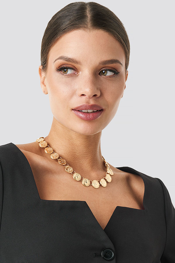 NA-KD Accessories smycke Connected Coin Necklace guld