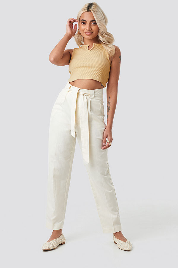 Mango vita byxor Nando Trousers beige