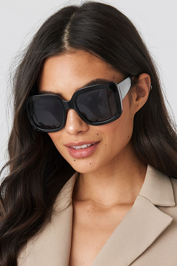 NA-KD Accessories Big Squared Sunglasses svart