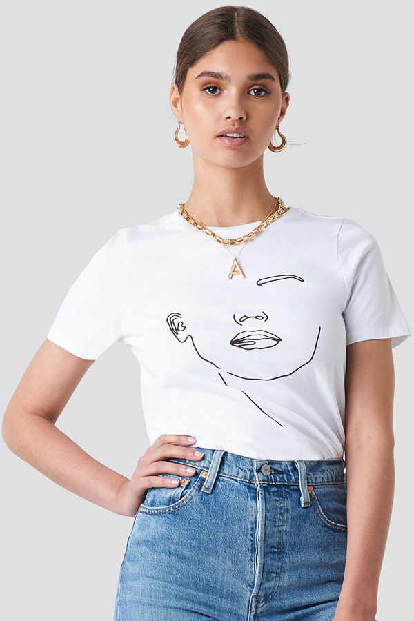 NA-KD Abstract T-shirt vit