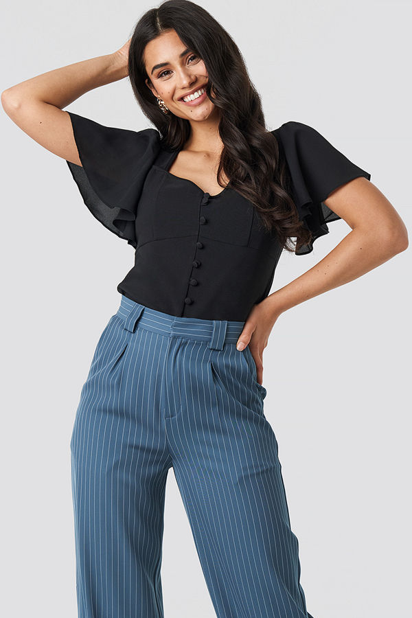 Trendyol Yol Sleeve Detailed Blouse svart