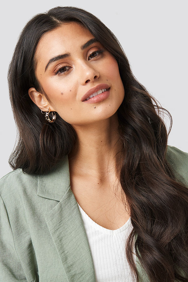 NA-KD Accessories smycke Elephant Detailed Mini Hoops guld