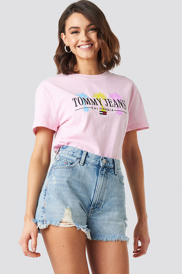 Tommy Jeans Tommy Jeans Summer Palm Tree Tee rosa