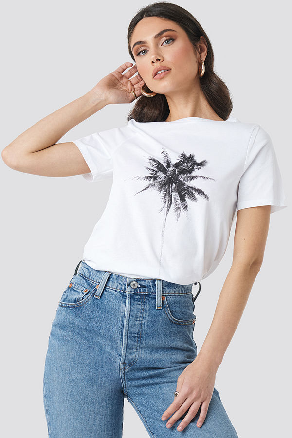 NA-KD Tropic T-shirt vit