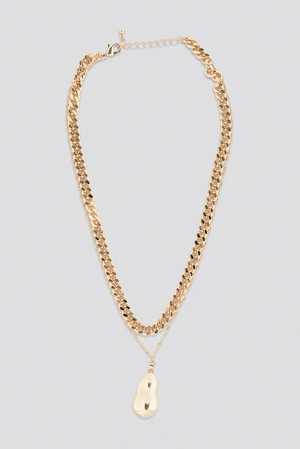 NA-KD Accessories smycke Chunky Chain Pendant Necklace guld