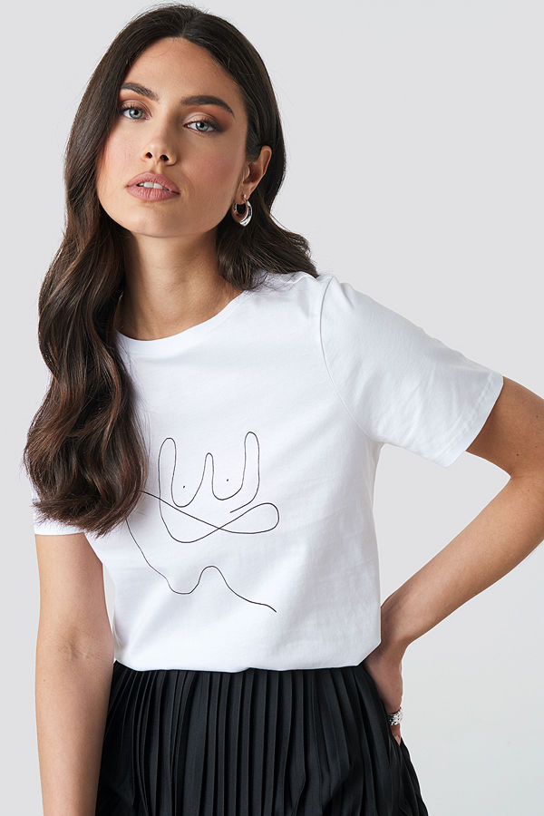 NA-KD Line T-shirt vit