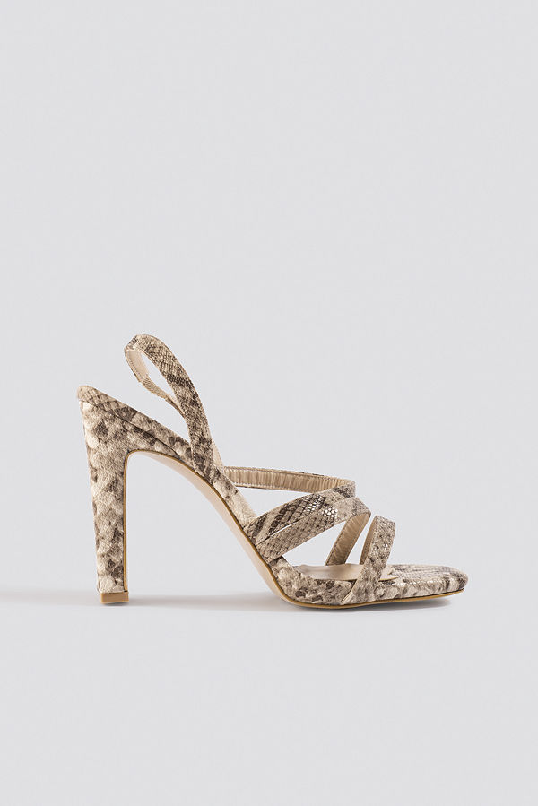 Trendyol Snake Pattern High Heels beige