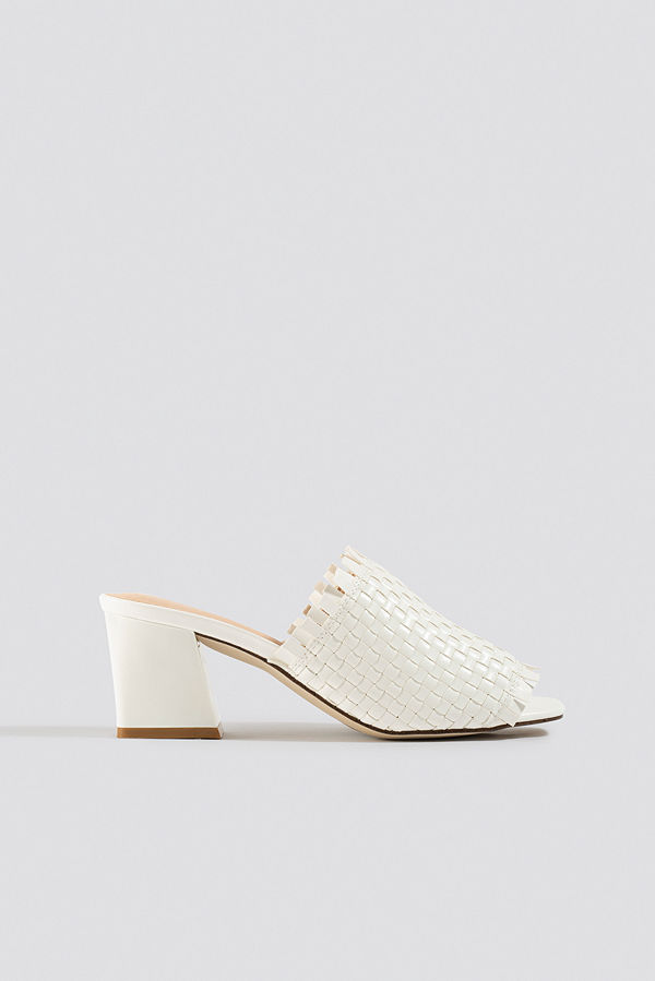 NA-KD Shoes Braided Upper Mules vit