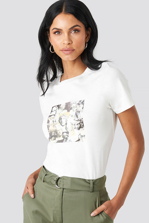 NA-KD Collage T-shirt vit