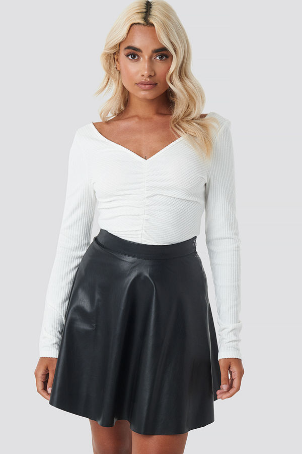 NA-KD Faux Leather Mini Skirt svart
