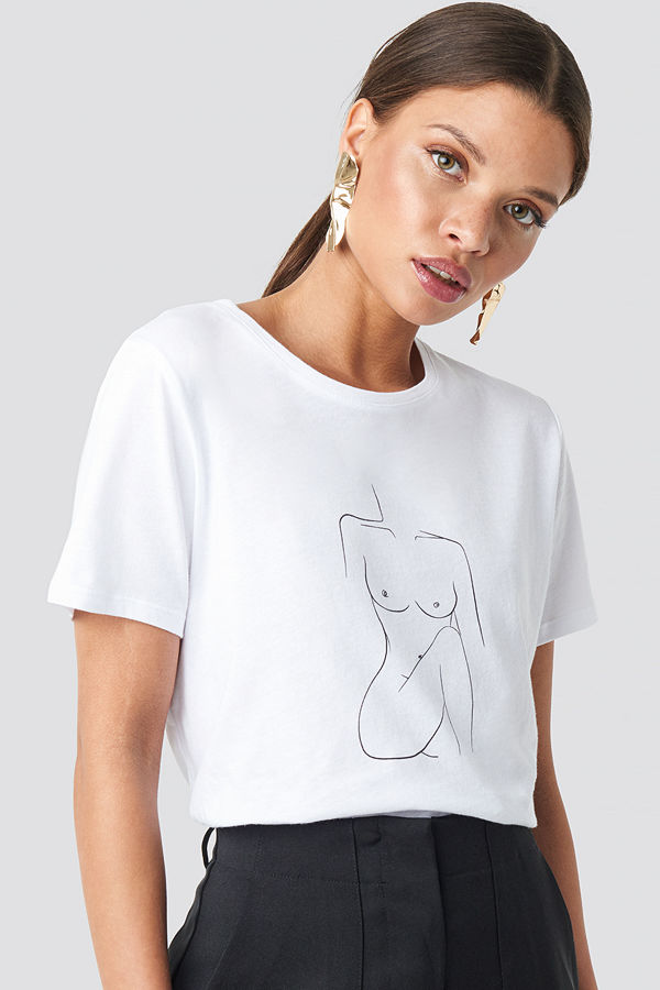 NA-KD Trend Female Body Tee vit
