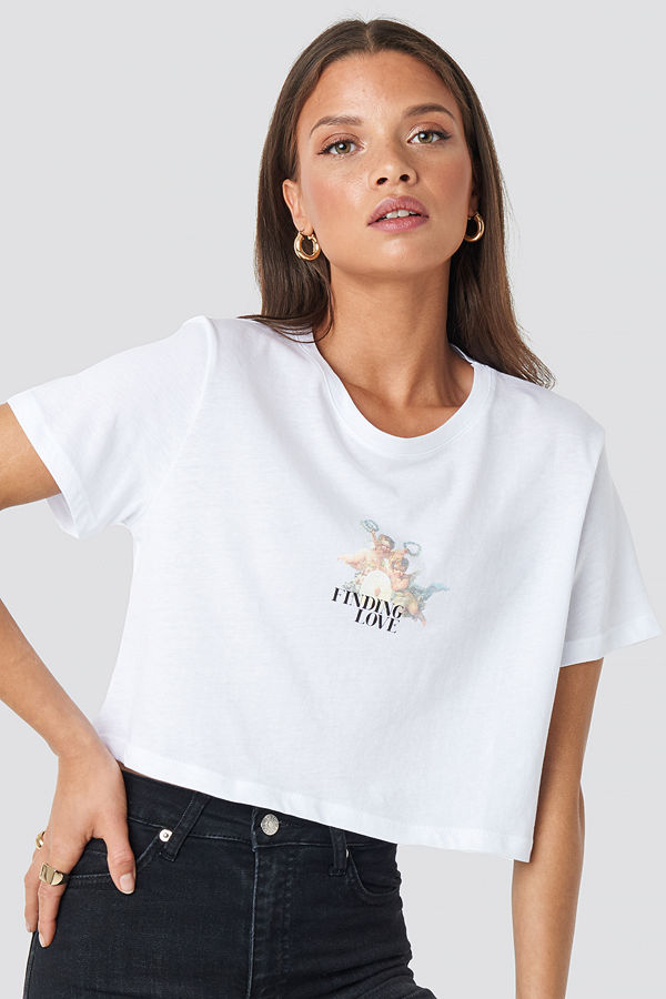 NA-KD Trend Cupid Love Tee vit