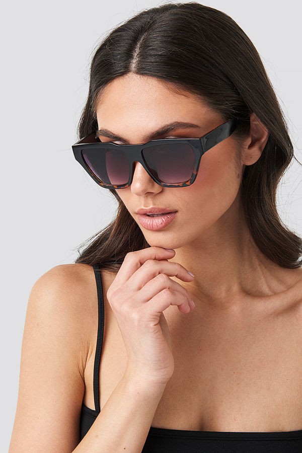 NA-KD Accessories Two-Toned Shield Sunglasses svart