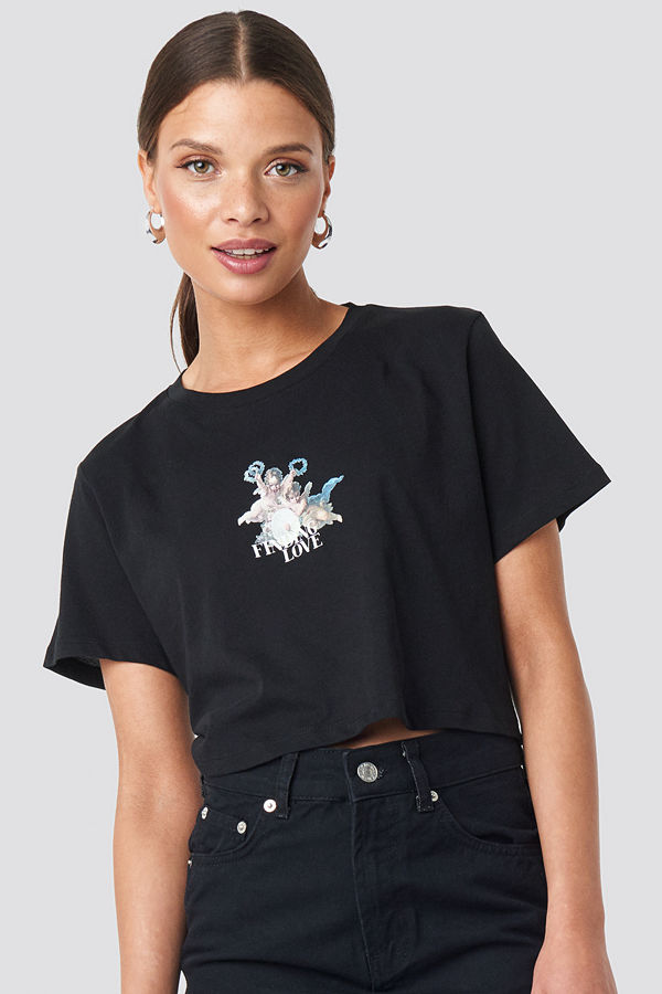 NA-KD Trend Cupid Love Tee svart