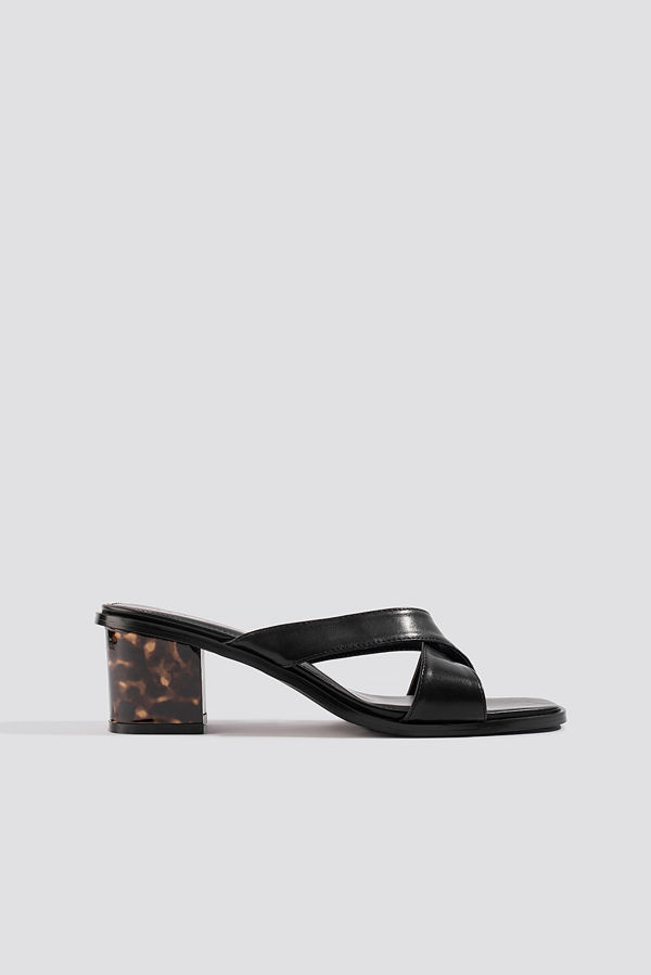 NA-KD Shoes Resin Heel Mules svart