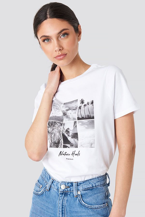 NA-KD Breathe Deeply T-shirt vit