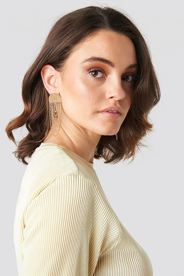 NA-KD Accessories smycke Layered Chain Earrings guld