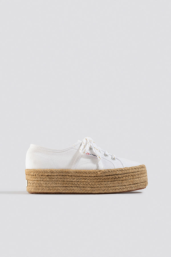 Superga x NA-KD Braided Flatform Sneaker vit