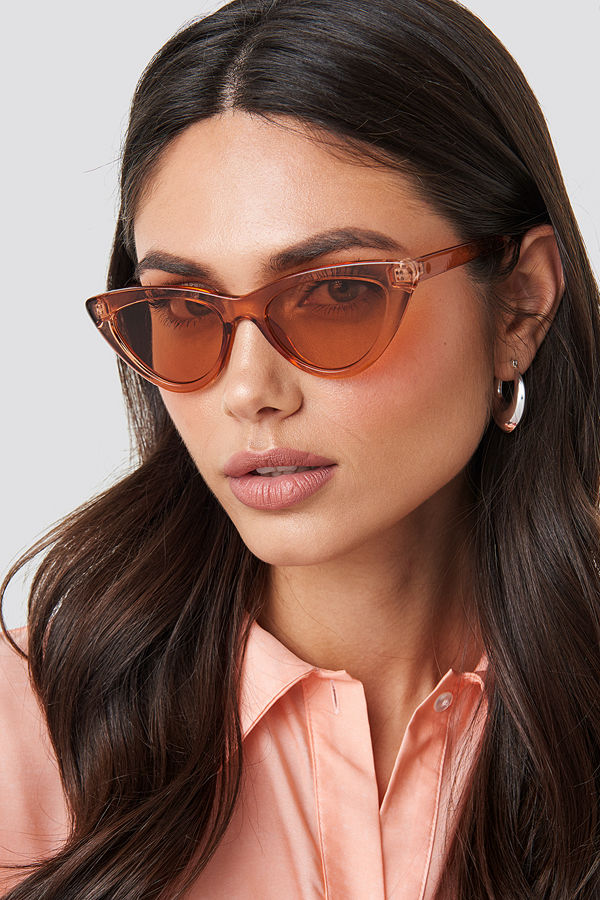 NA-KD Accessories Rounded Cat Eye Sunglasses röd