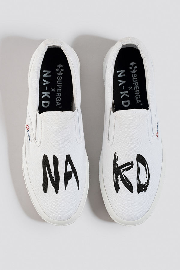 Superga x NA-KD Branded Slip-On Sneaker vit