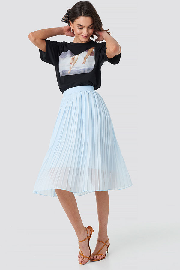 NA-KD Midi Pleated Skirt blå
