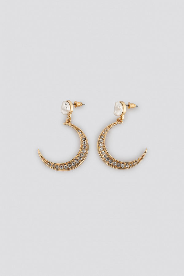 NA-KD Accessories smycke Pearl Moon Drop Earrings guld