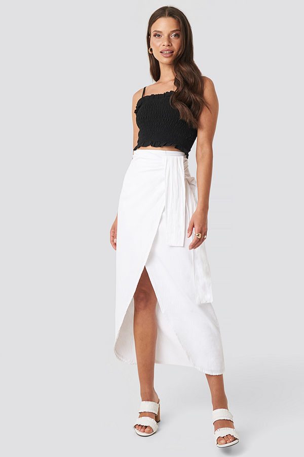 XLE the Label Paula Linen Look Skirt vit