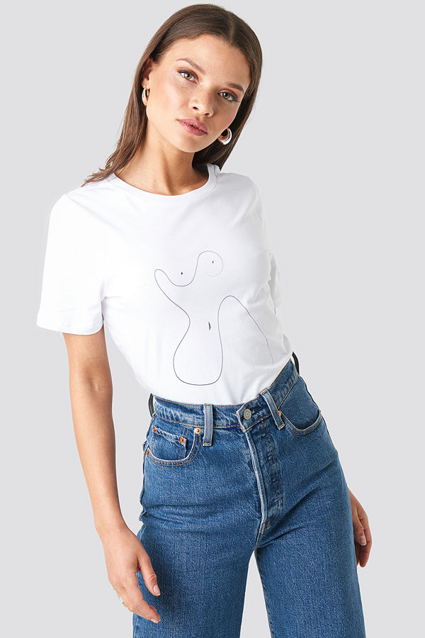 NA-KD Form T-shirt vit