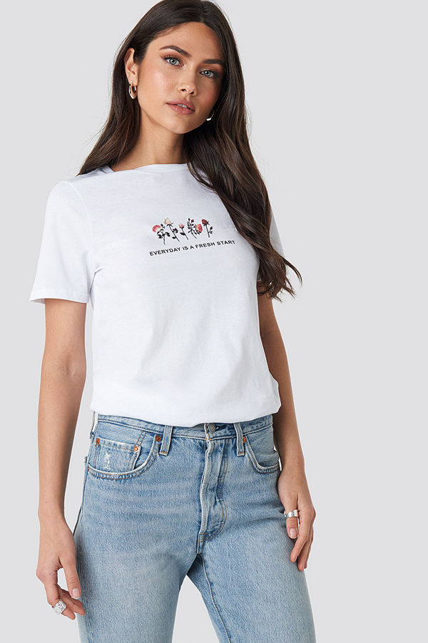 NA-KD Fresh Start T-shirt vit